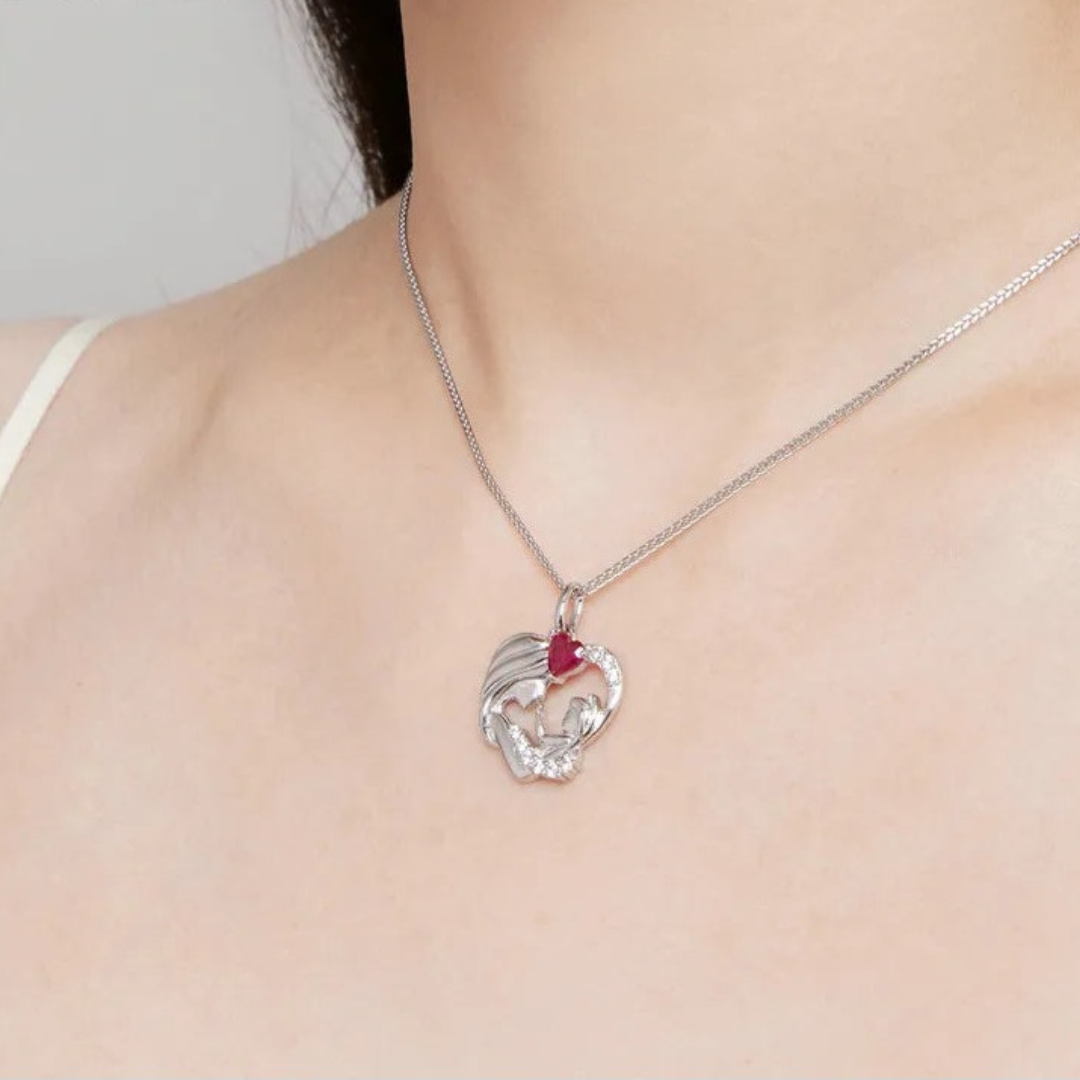 Collar De Plata  Circón Madre E Hijo.