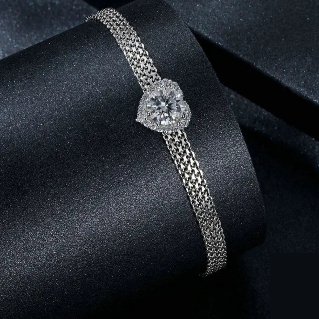 Brazalete Ajustable eslabones de Malla de Plata.