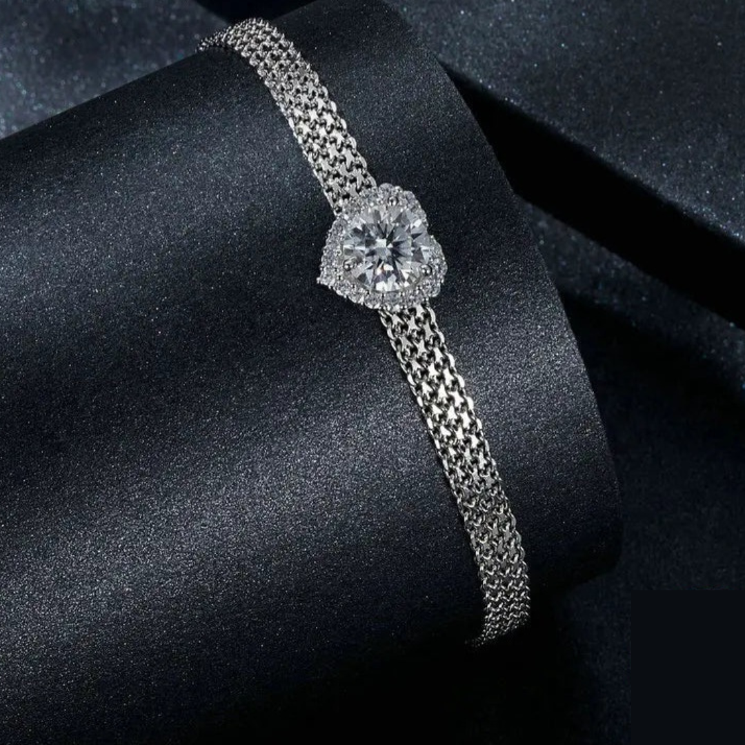 Brazalete Ajustable eslabones de Malla de Plata.