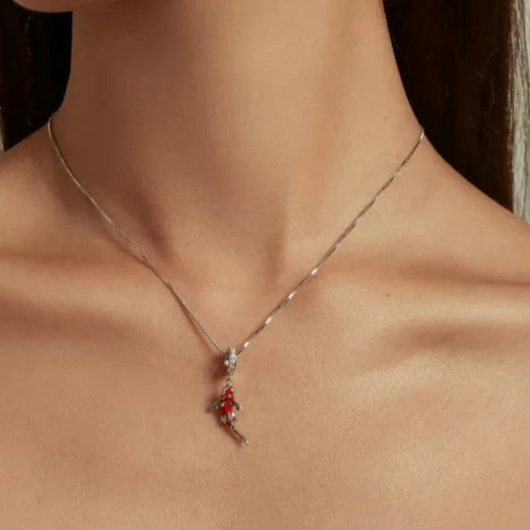 Collar De Plata, Diseño Pez Koi.