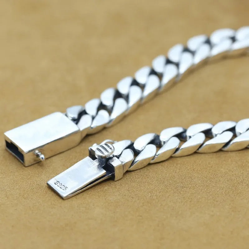 Pulsera Eslabón Martillado de Plata.