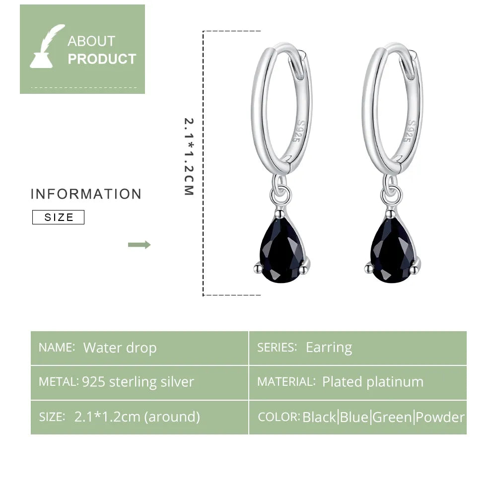 Aros Colgantes Con Forma De Gotas De Plata.