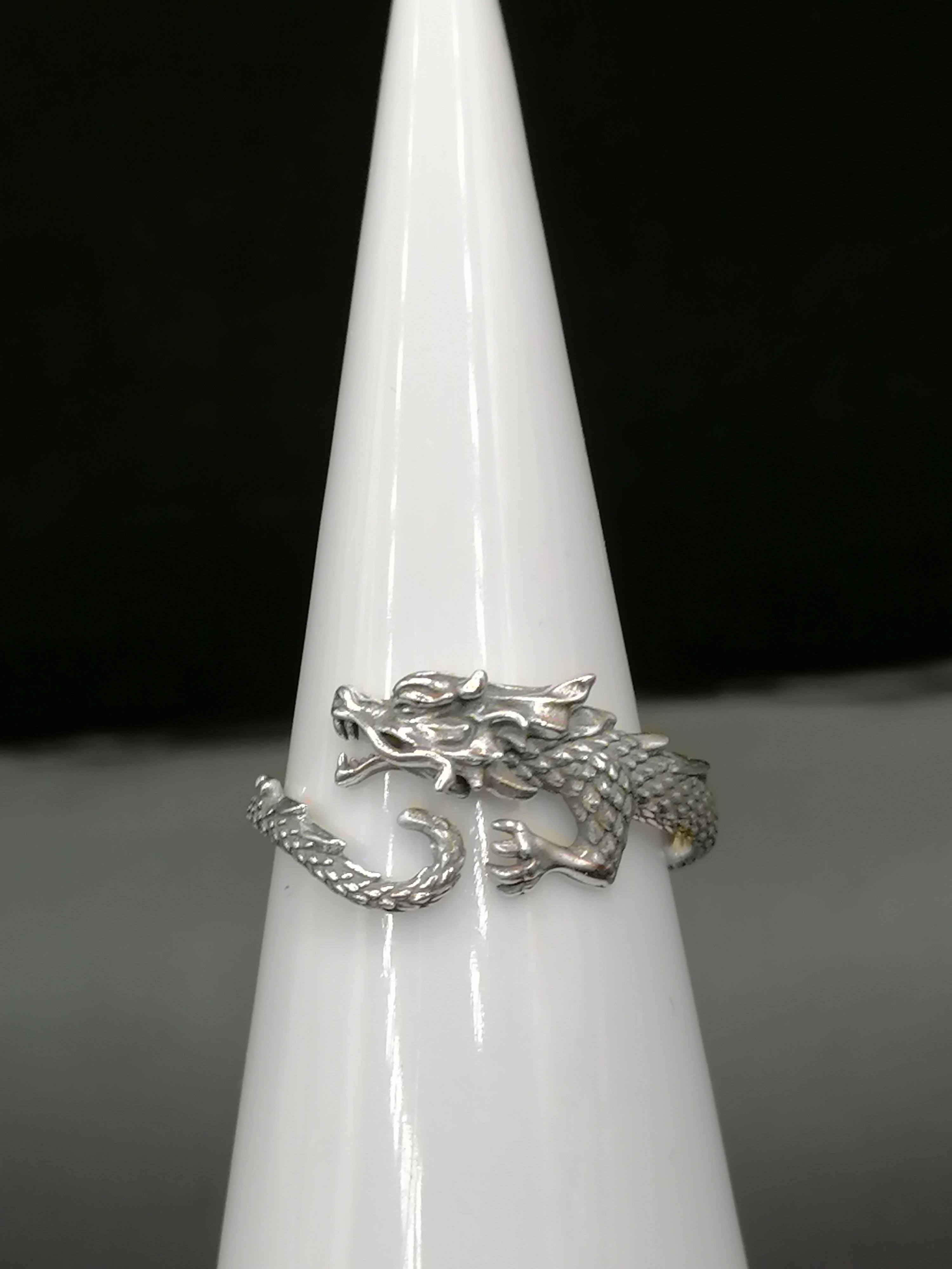 Dragón | Anillo Ajustable de Plata 925