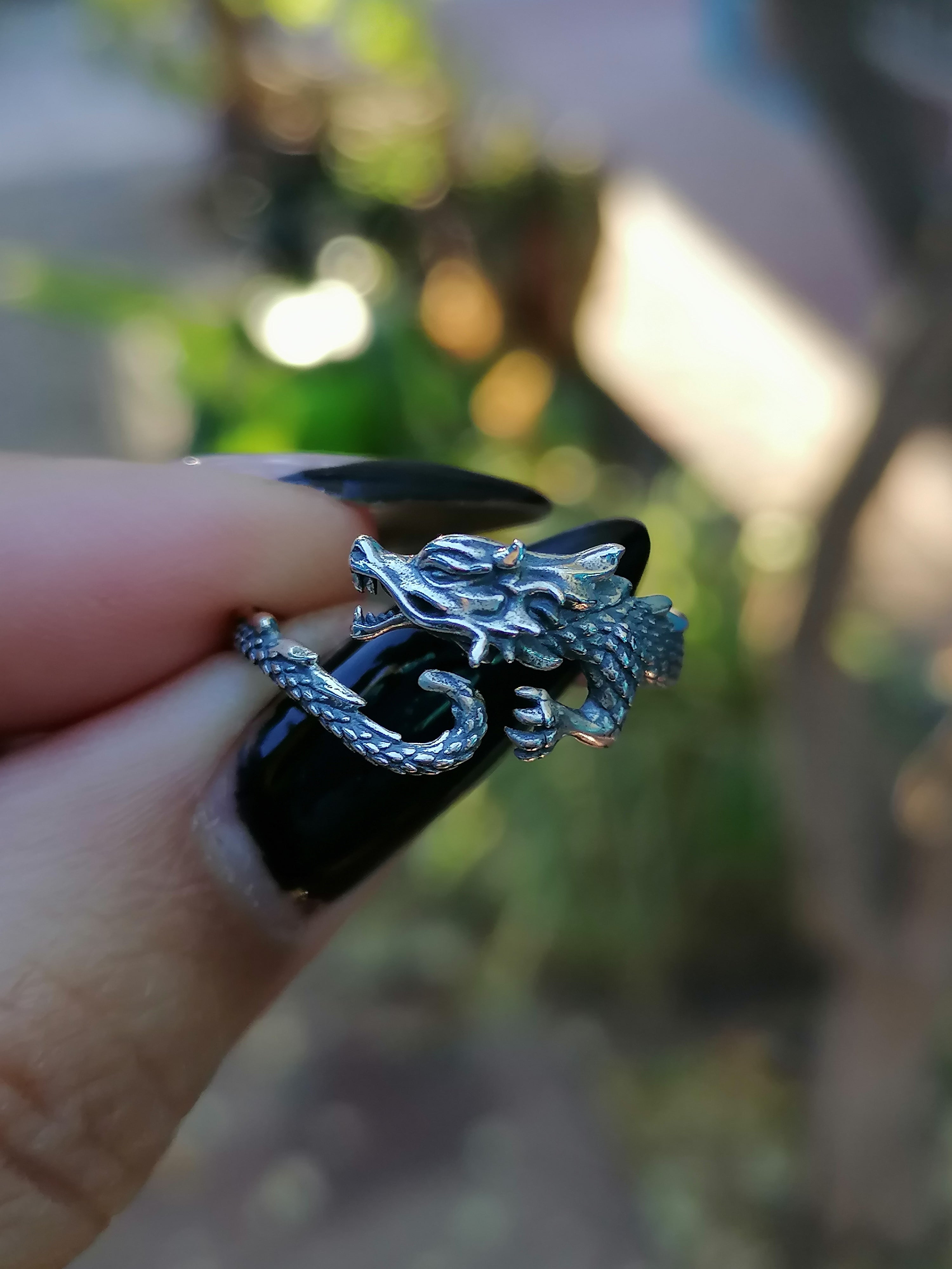 Dragón | Anillo Ajustable de Plata 925