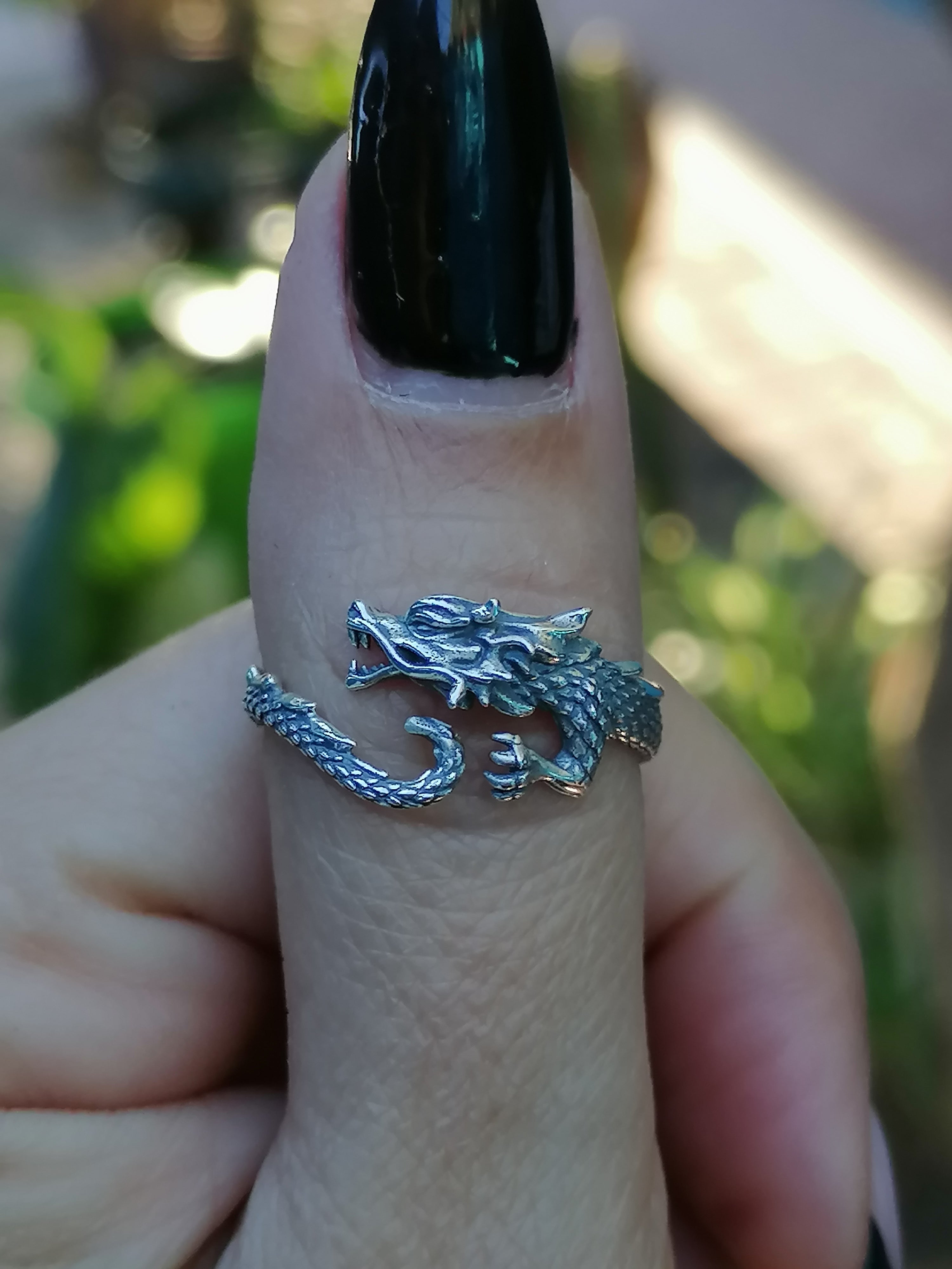 Dragón | Anillo Ajustable de Plata 925
