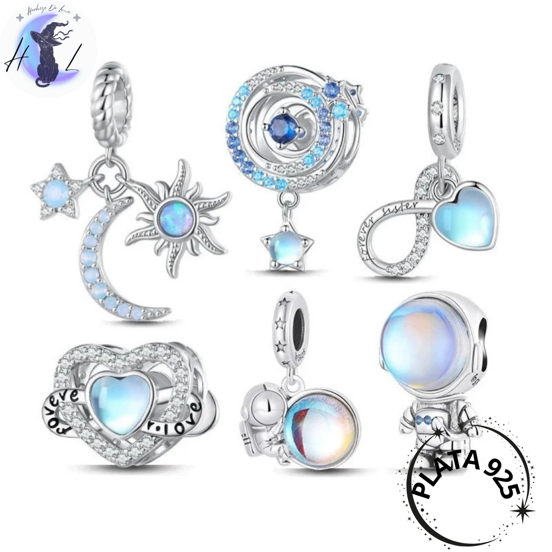 Charms o Colgantes De Plata Con Piedra Lunar