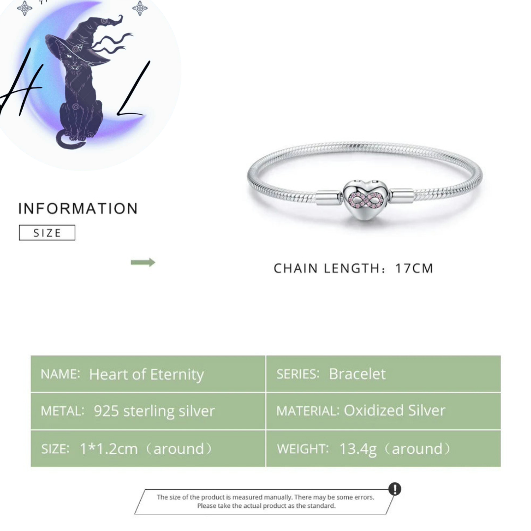 Pulsera Corazón Infinito de Plata.