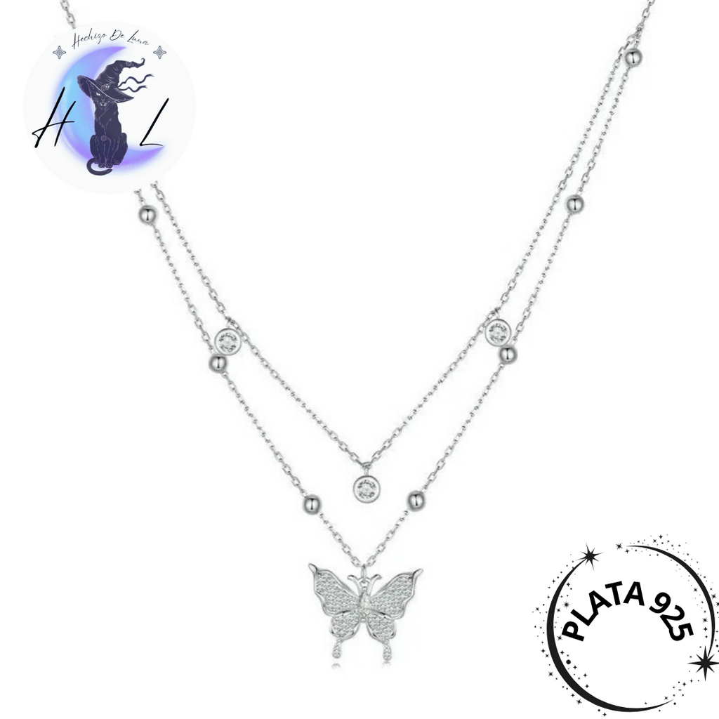 Collar Con Colgante Mariposa Con Circones.