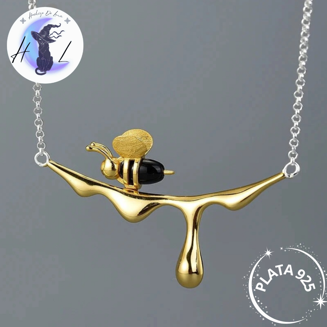 Collar De Abeja Y Miel De Plata.
