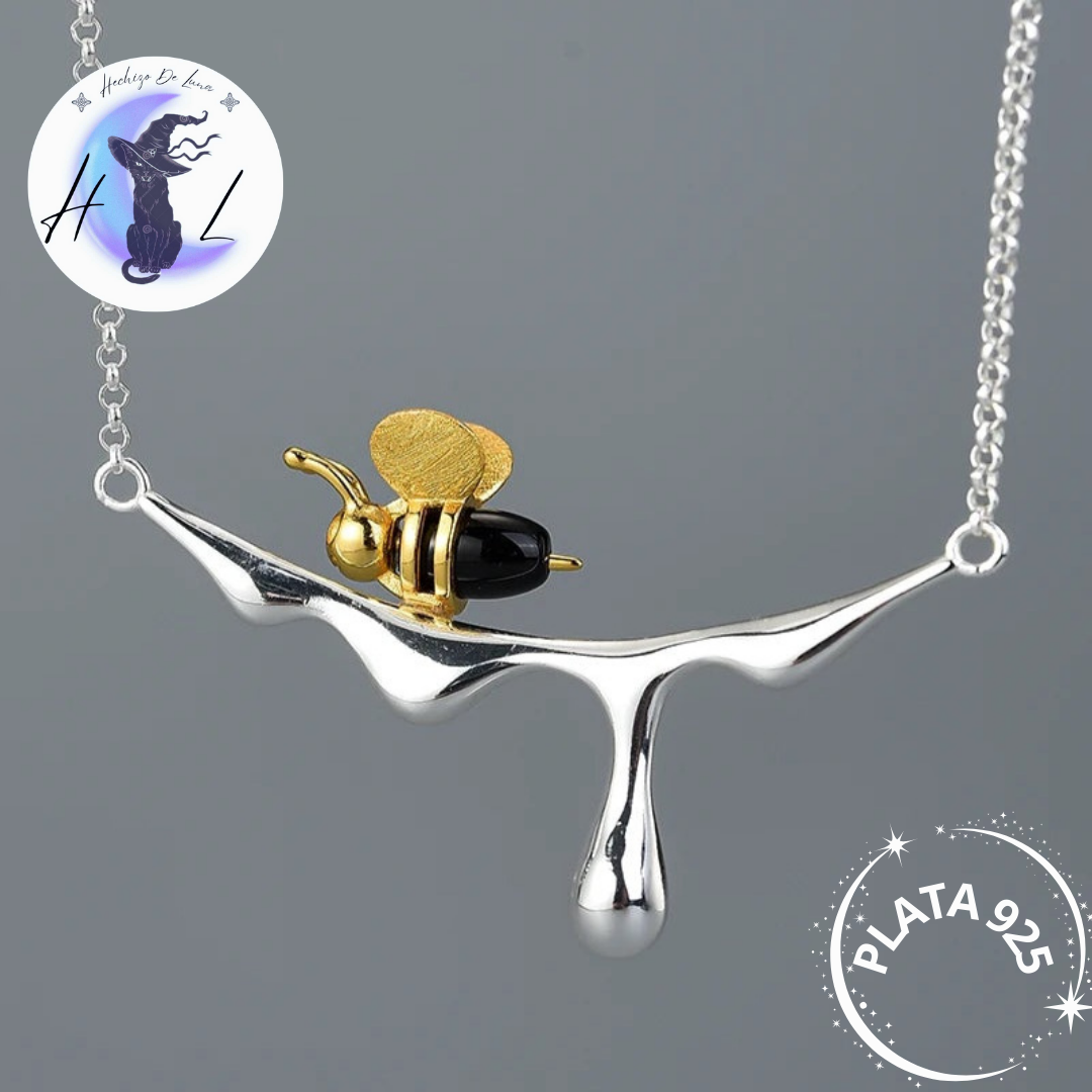 Collar De Abeja Y Miel De Plata.