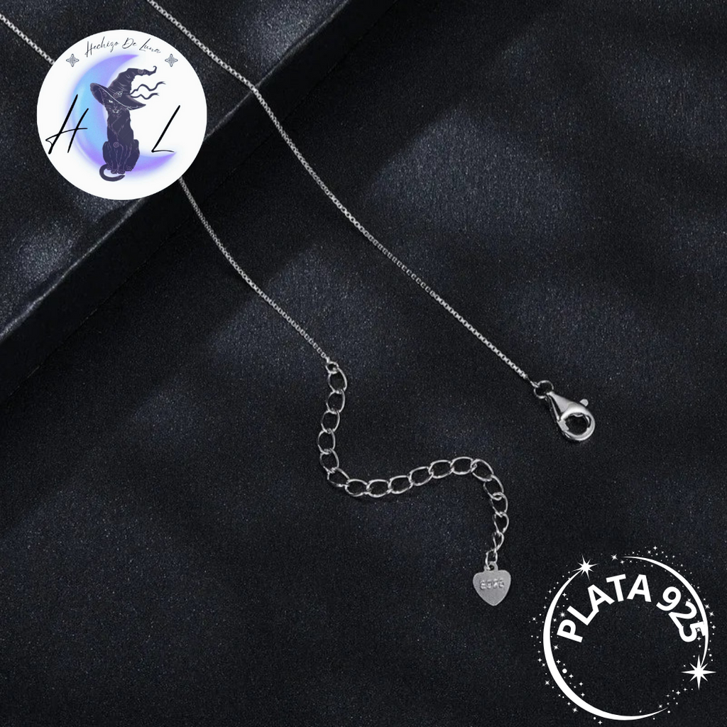 Collar De Plata Y Moissanita Ajustable Con Diseño De Corazón
