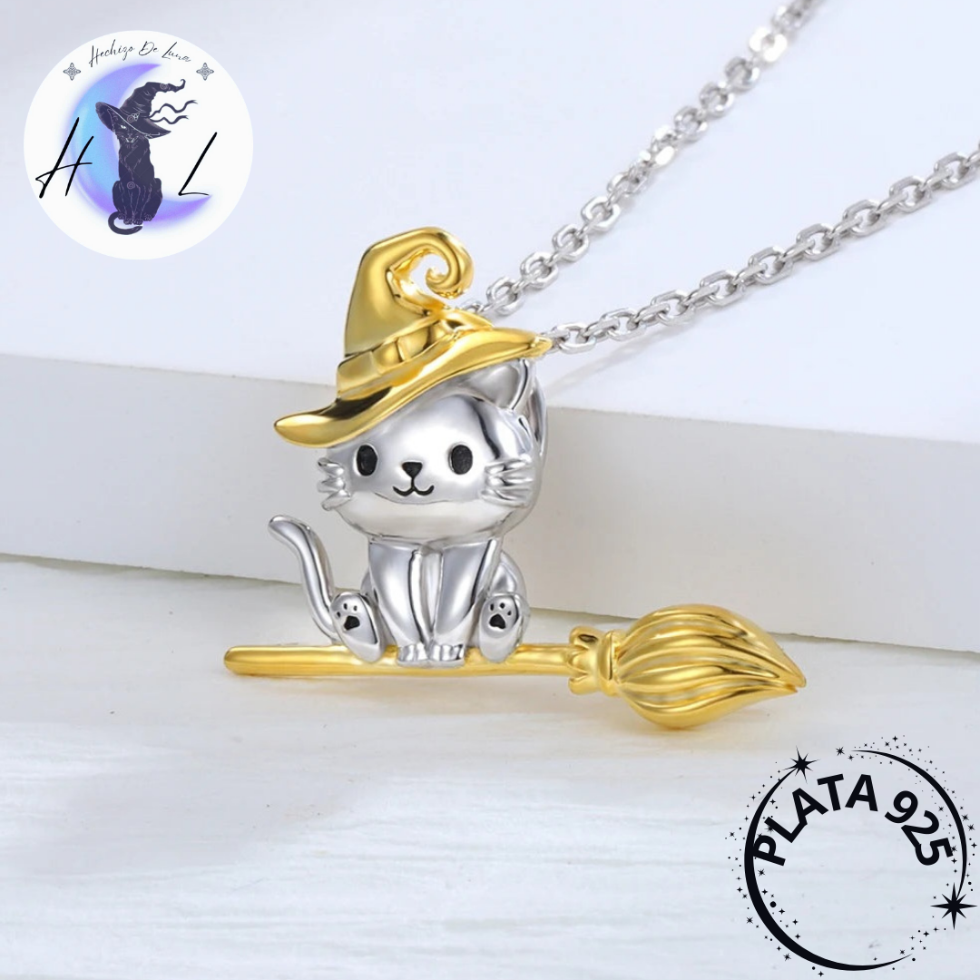 Collar De Plata, Diseño Gato Brujo.