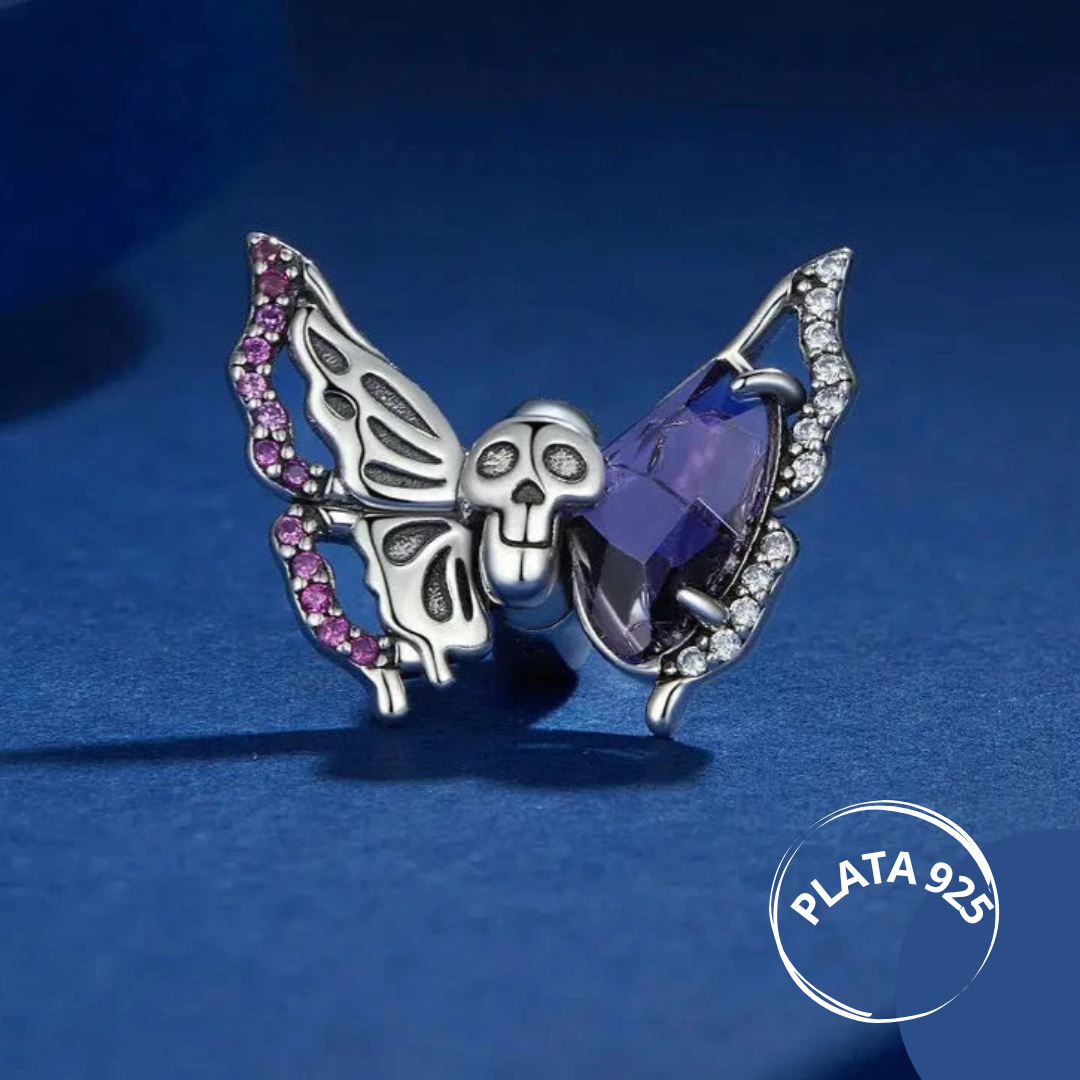 Charms De Plata Y Circonita Púrpura.