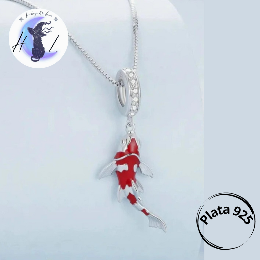 Collar De Plata, Diseño Pez Koi.