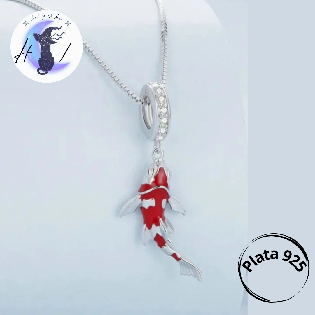 Collar De Plata, Diseño Pez Koi.