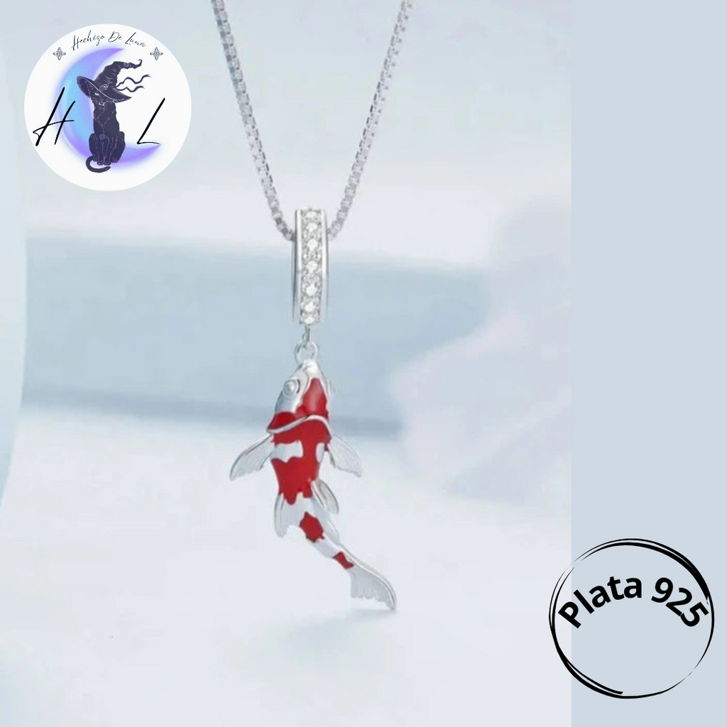 Collar De Plata, Diseño Pez Koi.