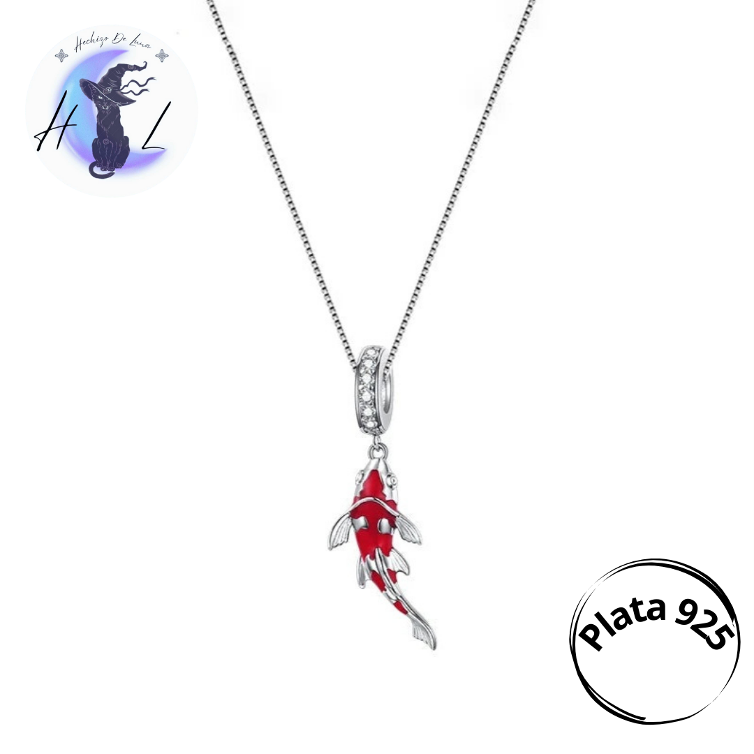 Collar De Plata, Diseño Pez Koi.