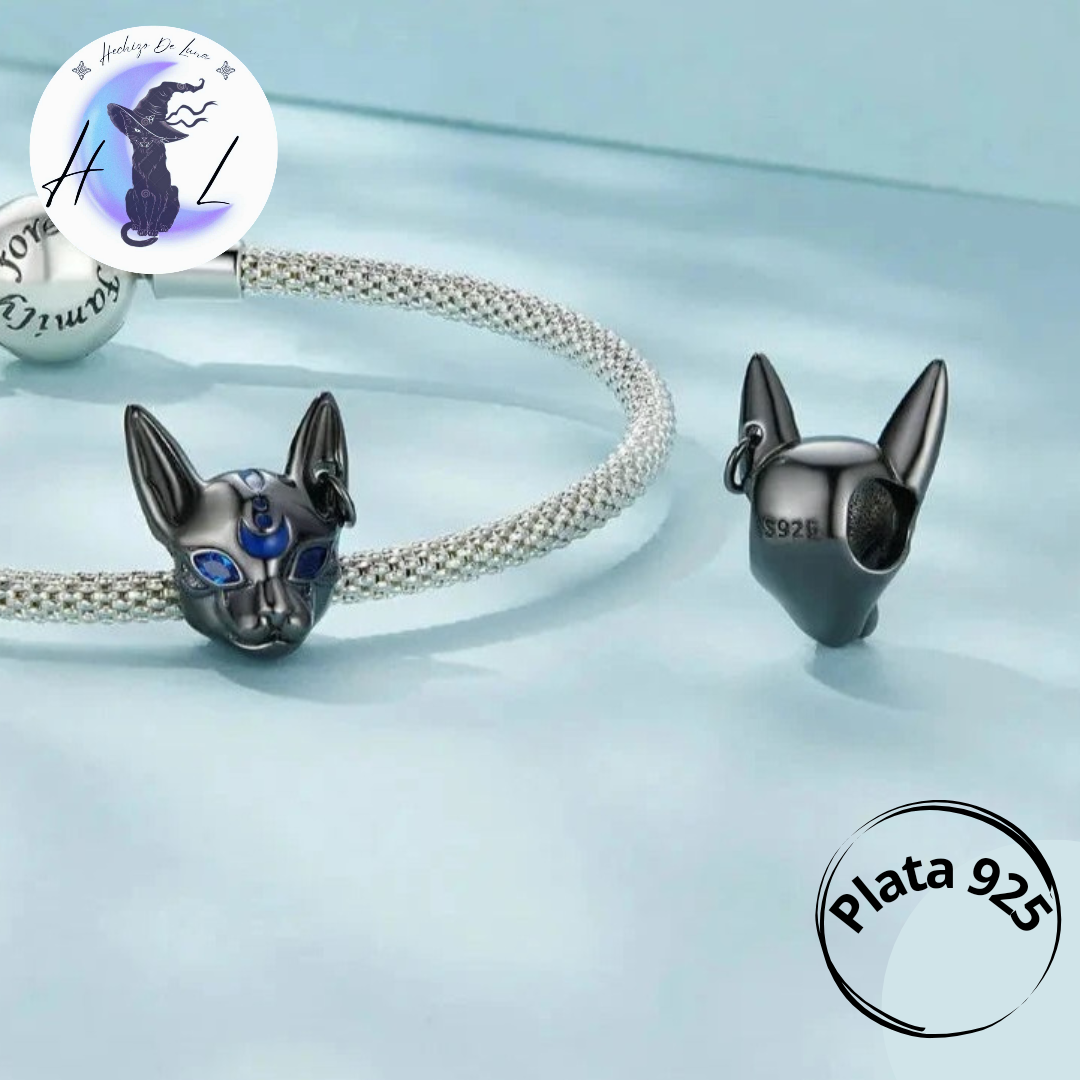 Charm De Plata, Diseño Gato Egipcio.