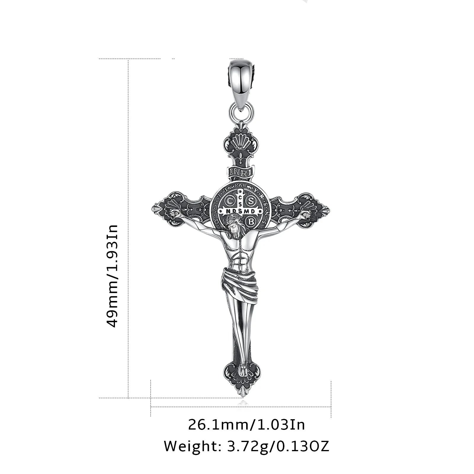 Colgante Jesús con Cruz de San Benito de Plata.