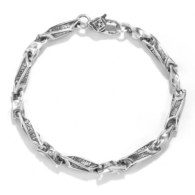 Pulsera De Plata, Estilo Retro.