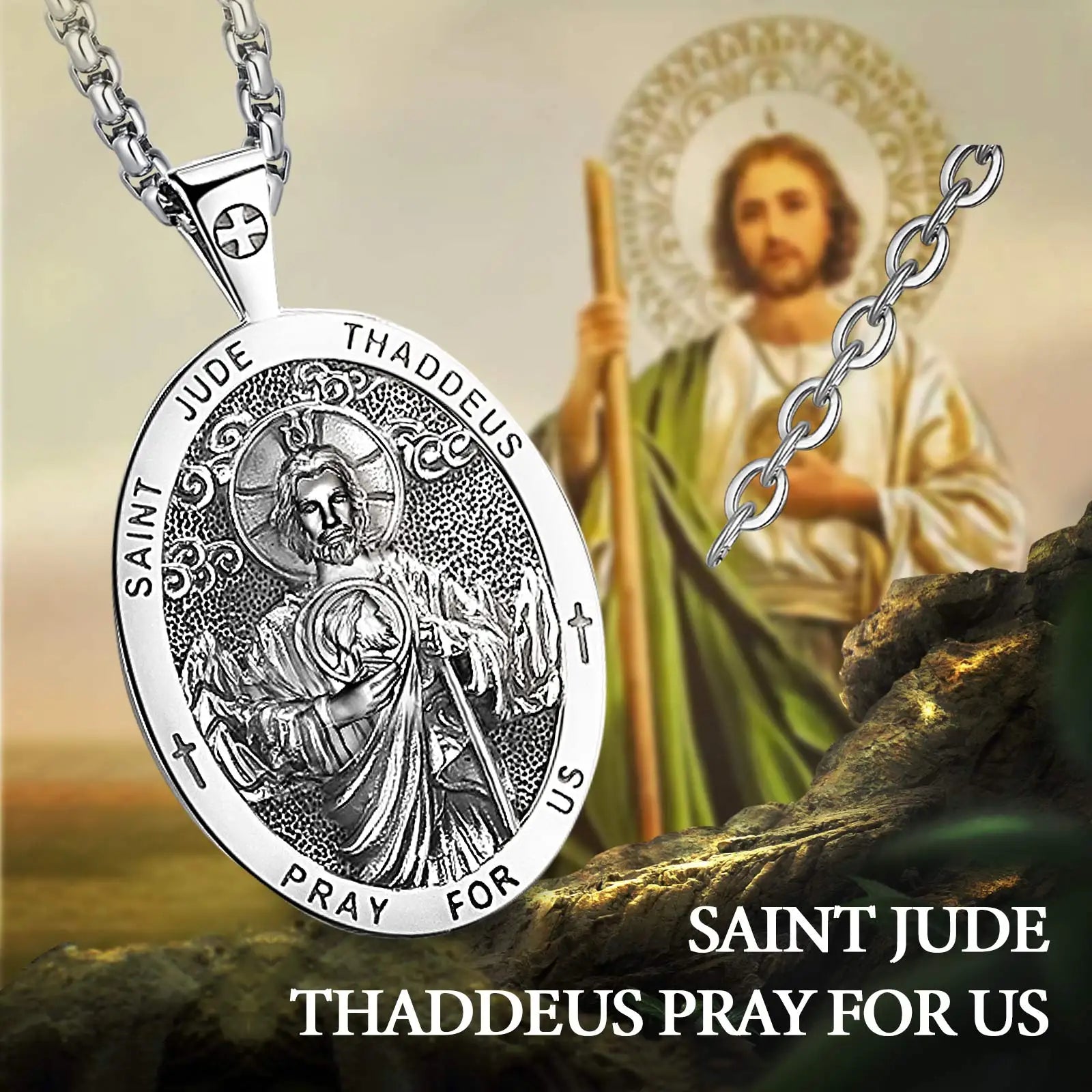 Colgante San Judas Tadeo de Plata.