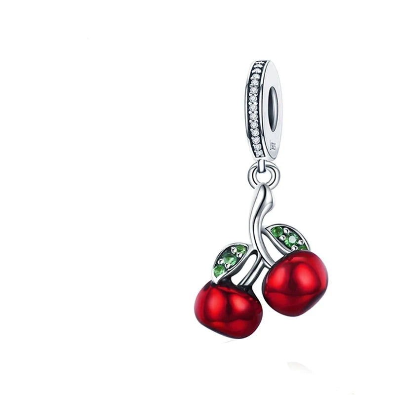 Colgante o Charm De Plata, Diseño Cereza.