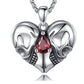 Colgante De Plata Y Circonita Roja, Diseño Corazón Calavera.