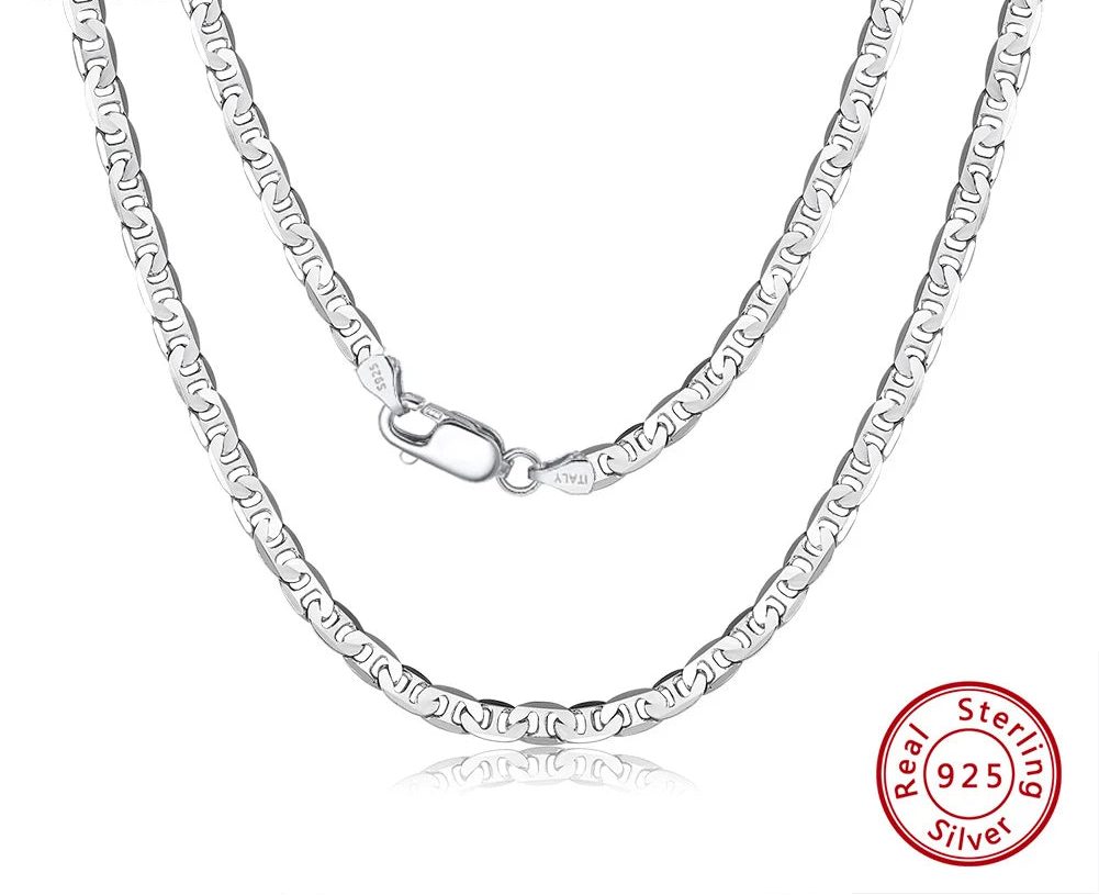 Cadenas De Plata, Marinera Plana, Distintos Tamaños.