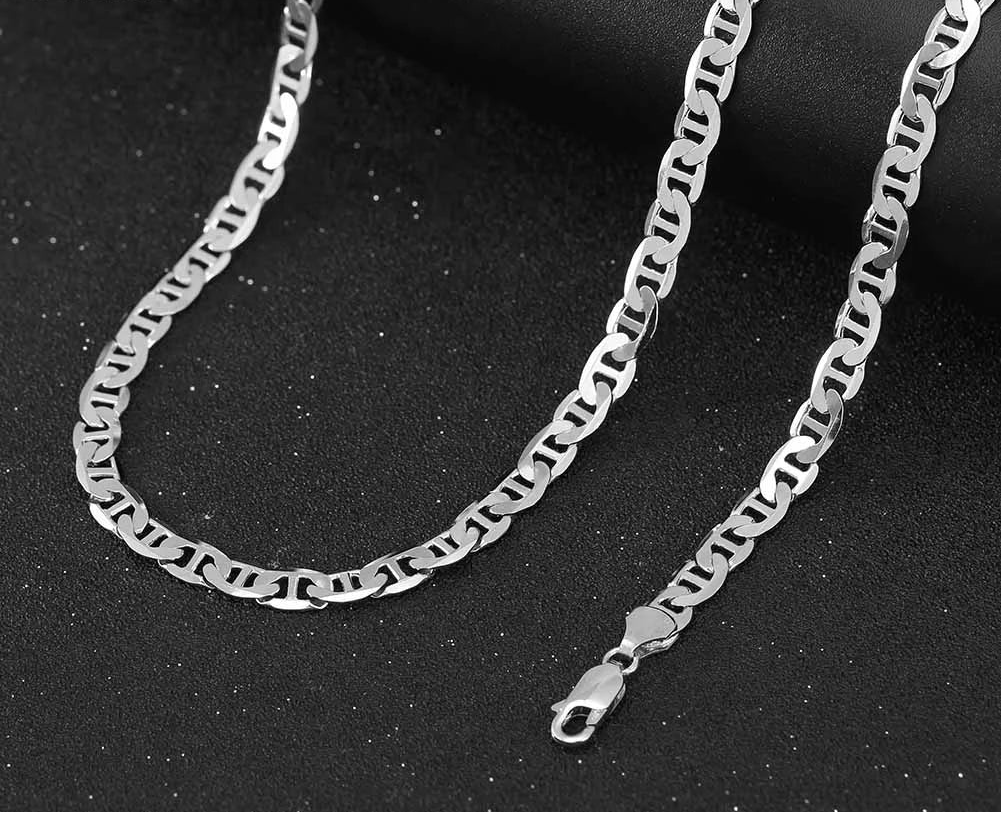 Cadenas De Plata, Marinera Plana, Distintos Tamaños.