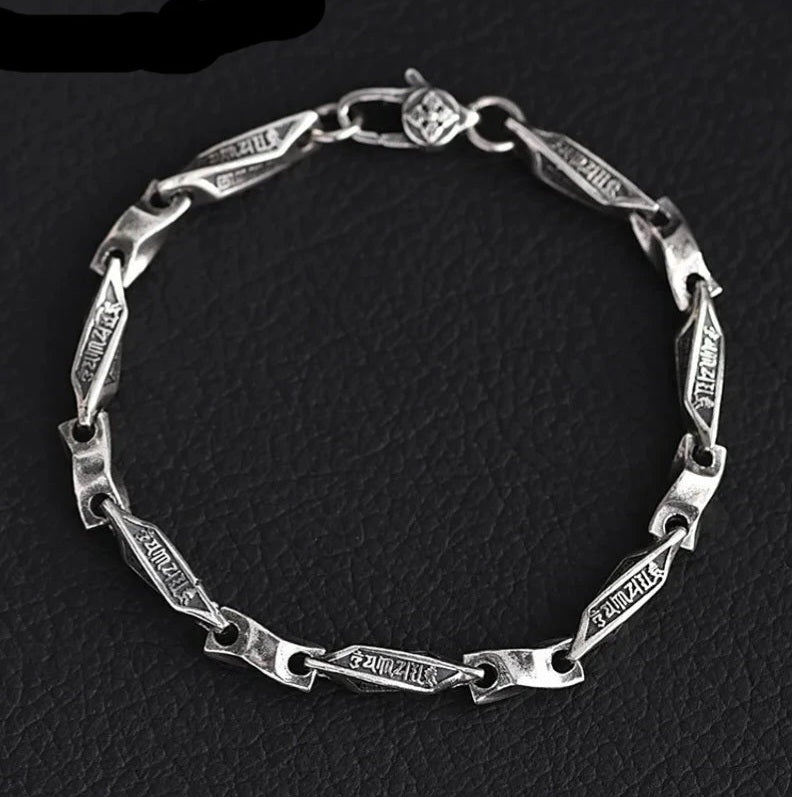 Pulsera De Plata, Estilo Retro.