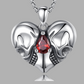 Colgante De Plata Y Circonita Roja, Diseño Corazón Calavera.