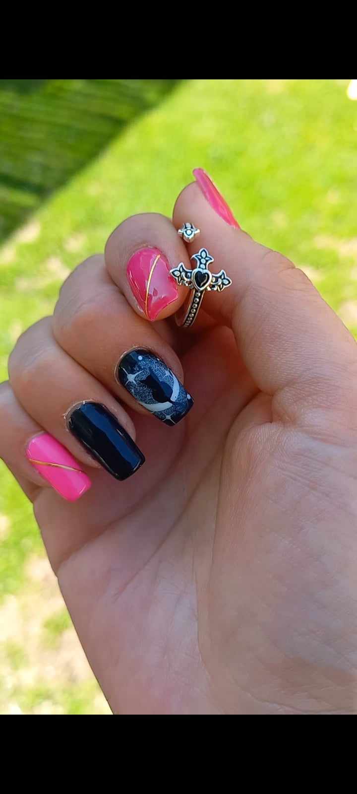 Conjunto Anillo Ajustable + Aros de Cruz Corazón con Circonita. Plata 925.