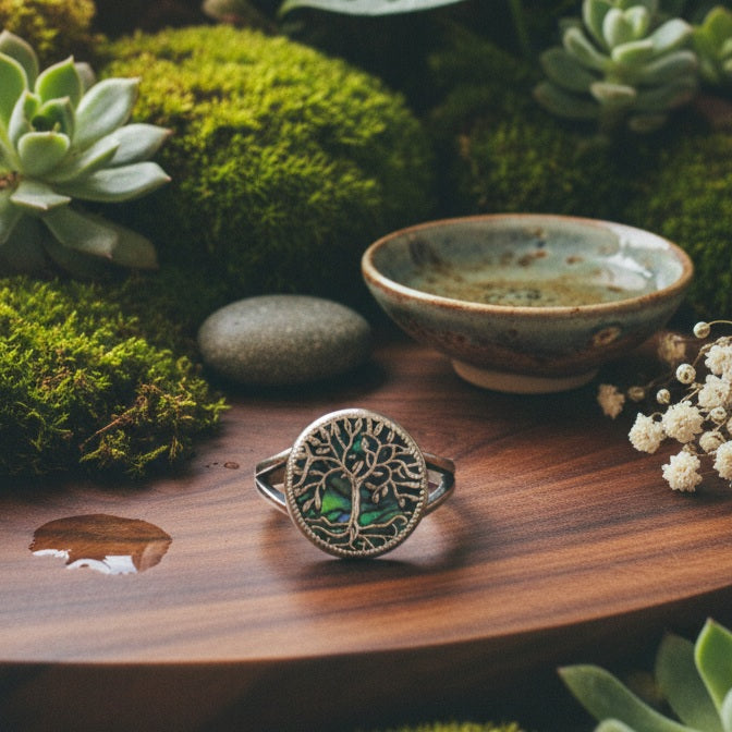 Anillo Ajustable Árbol de la Vida de Plata.