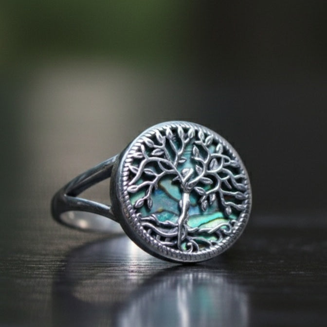 Anillo Ajustable Árbol de la Vida de Plata.