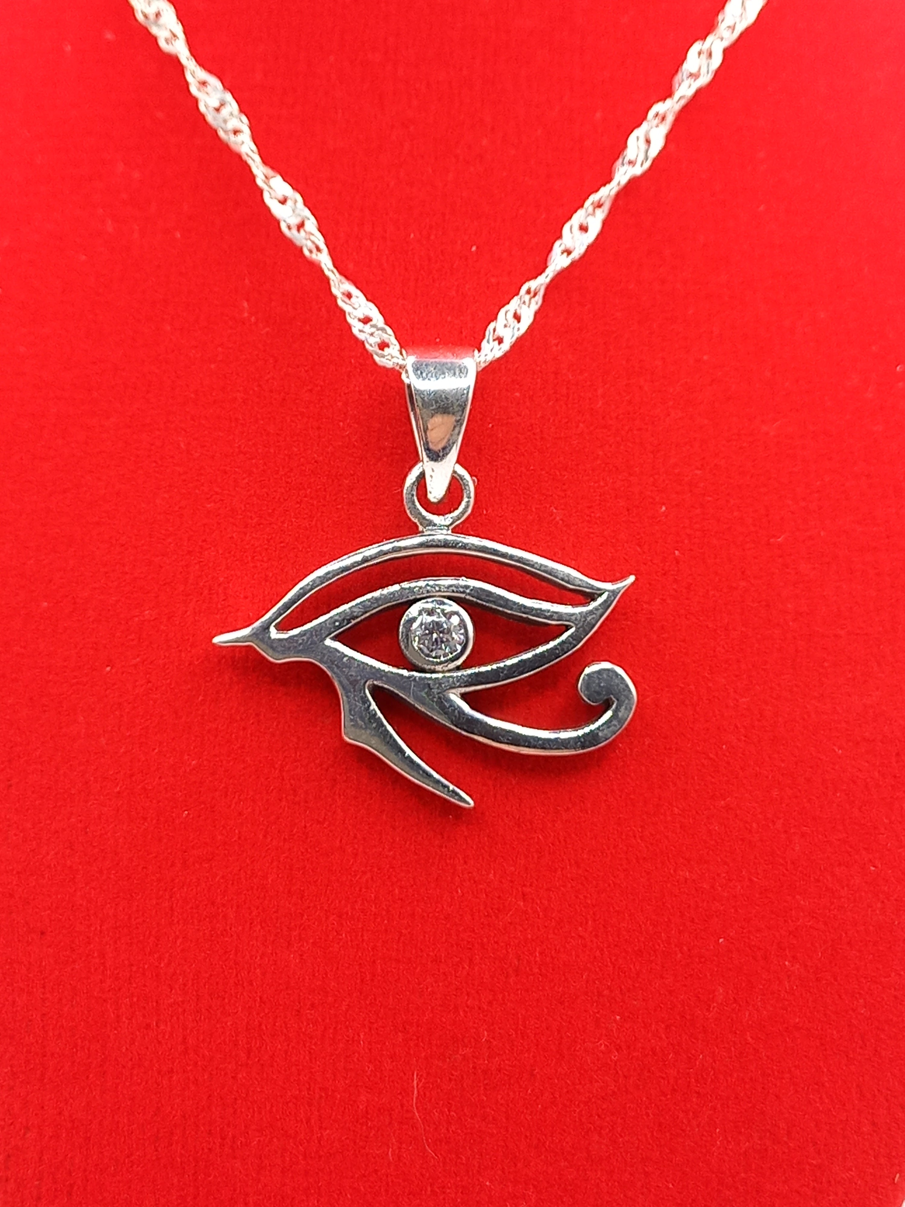Colgante Ojo De Horus con Cadena de Plata 50 cm.