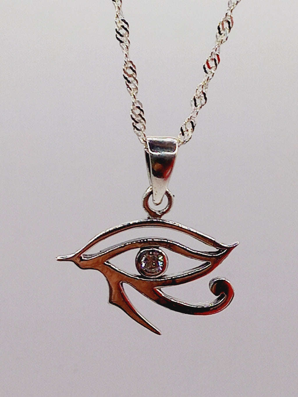 Colgante Ojo De Horus con Cadena de Plata 50 cm.