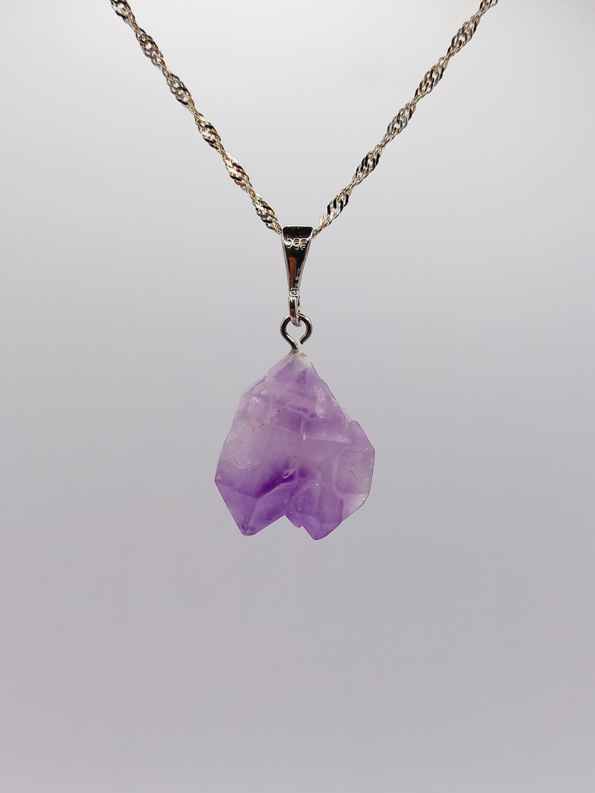 Colgante Amatista con Cadena de Plata 50 cm.