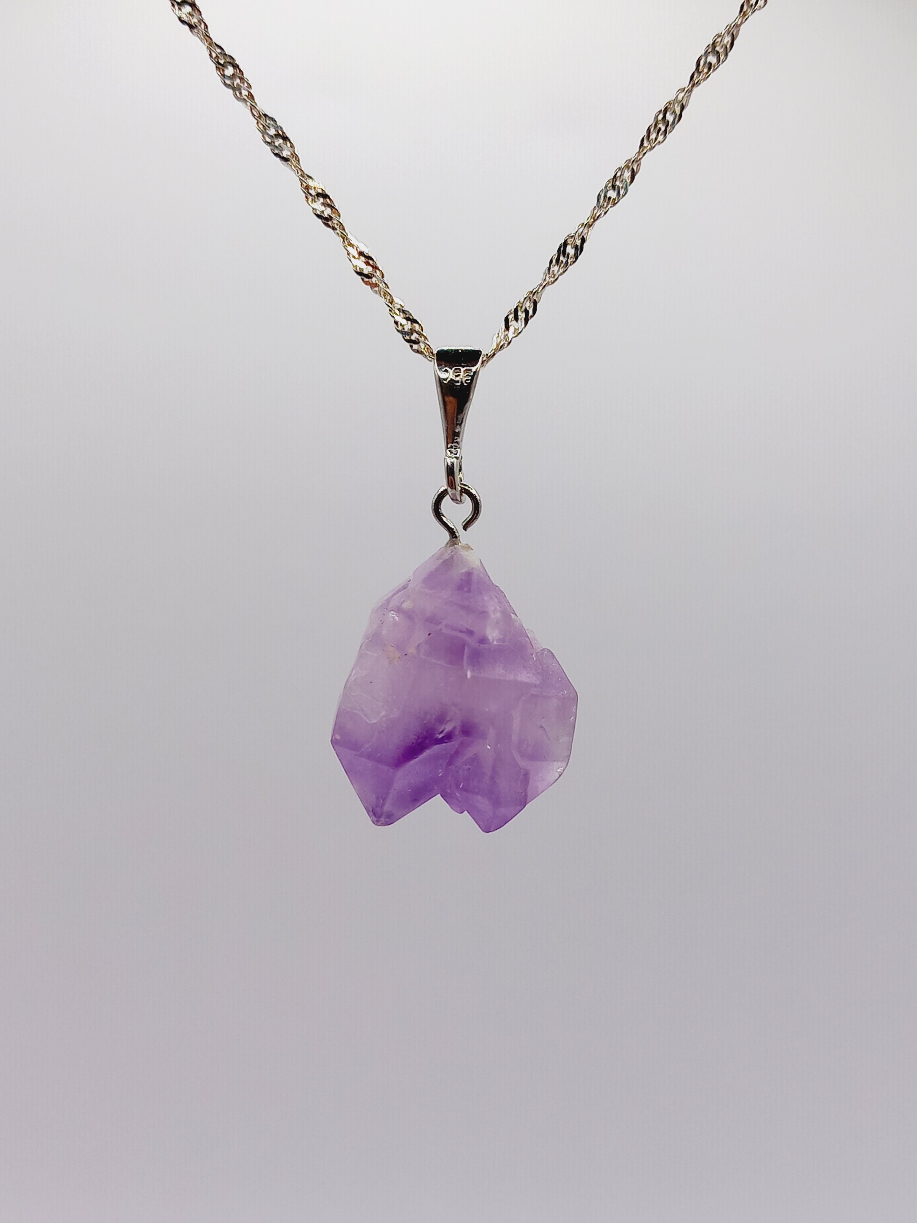 Colgante Amatista con Cadena de Plata 50 cm.