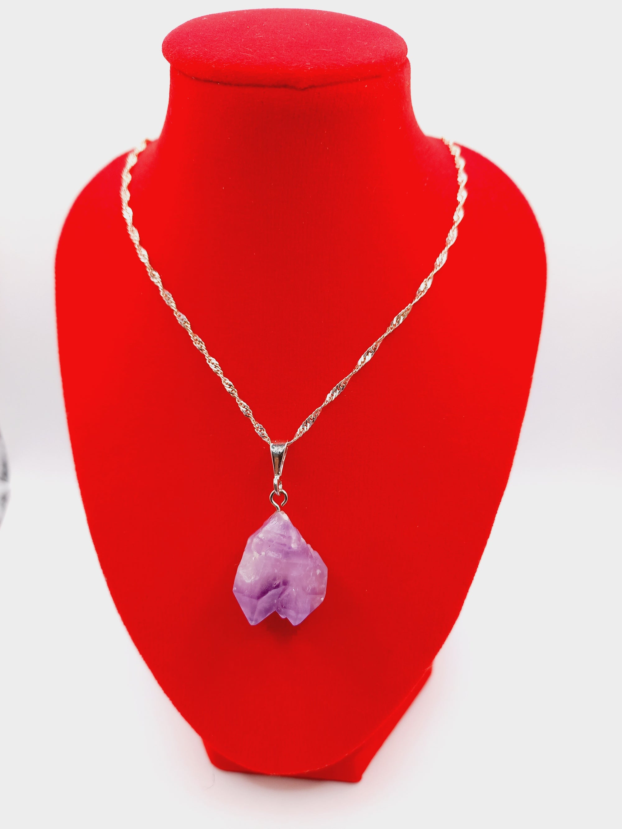 Colgante Amatista con Cadena de Plata 50 cm.