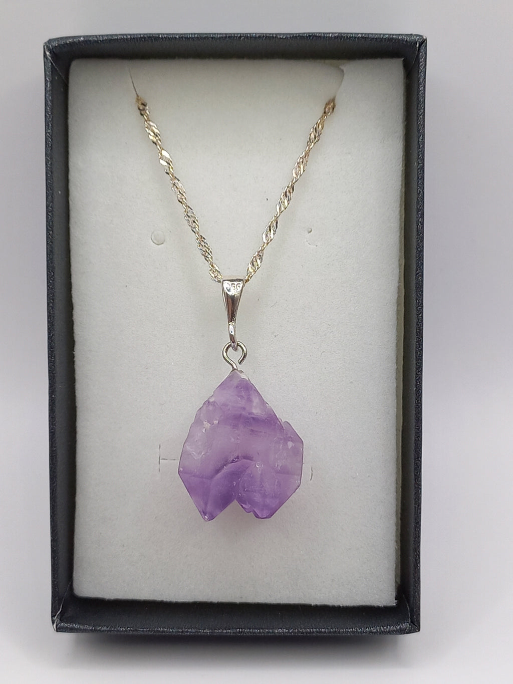 Colgante Amatista con Cadena de Plata 50 cm.
