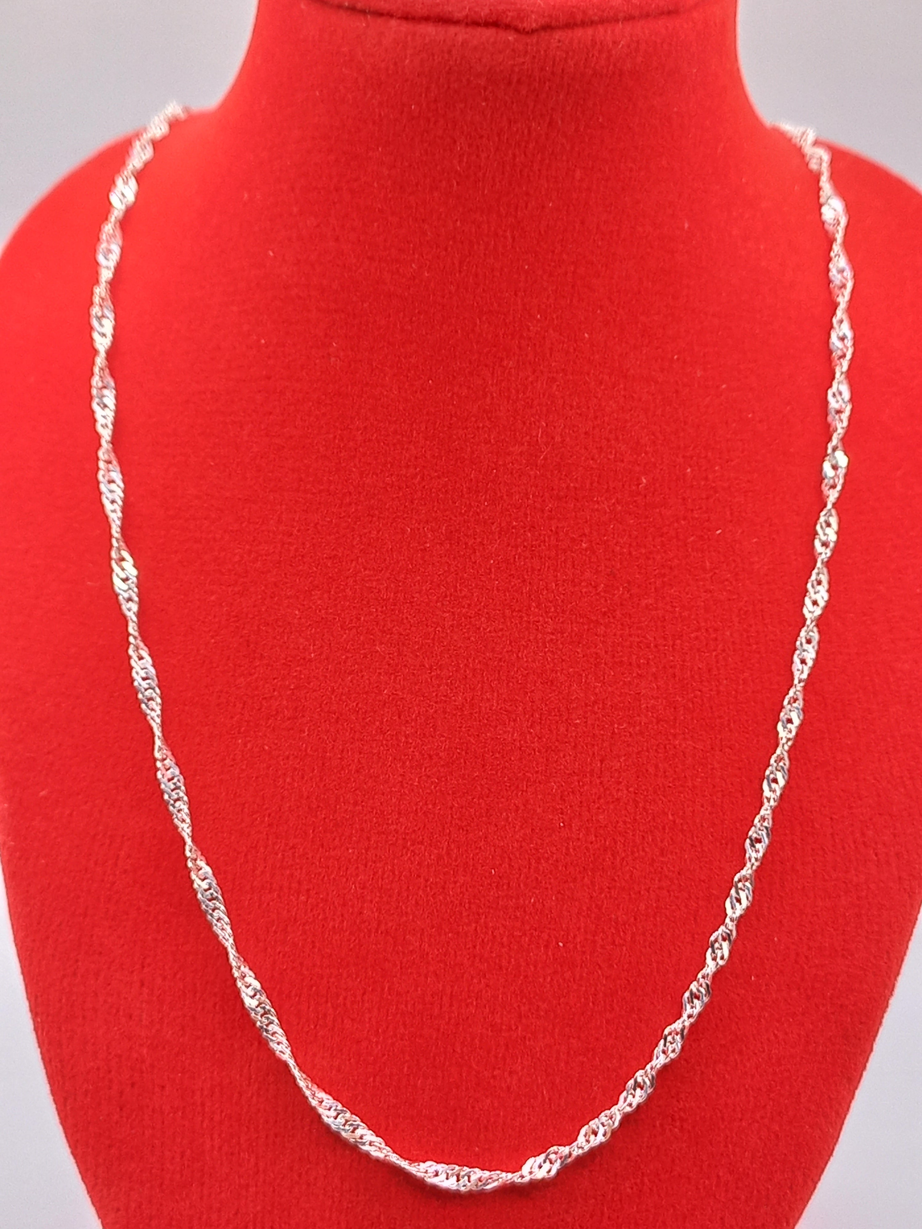 Cadena de Plata Modelo Singapur 50 cm.