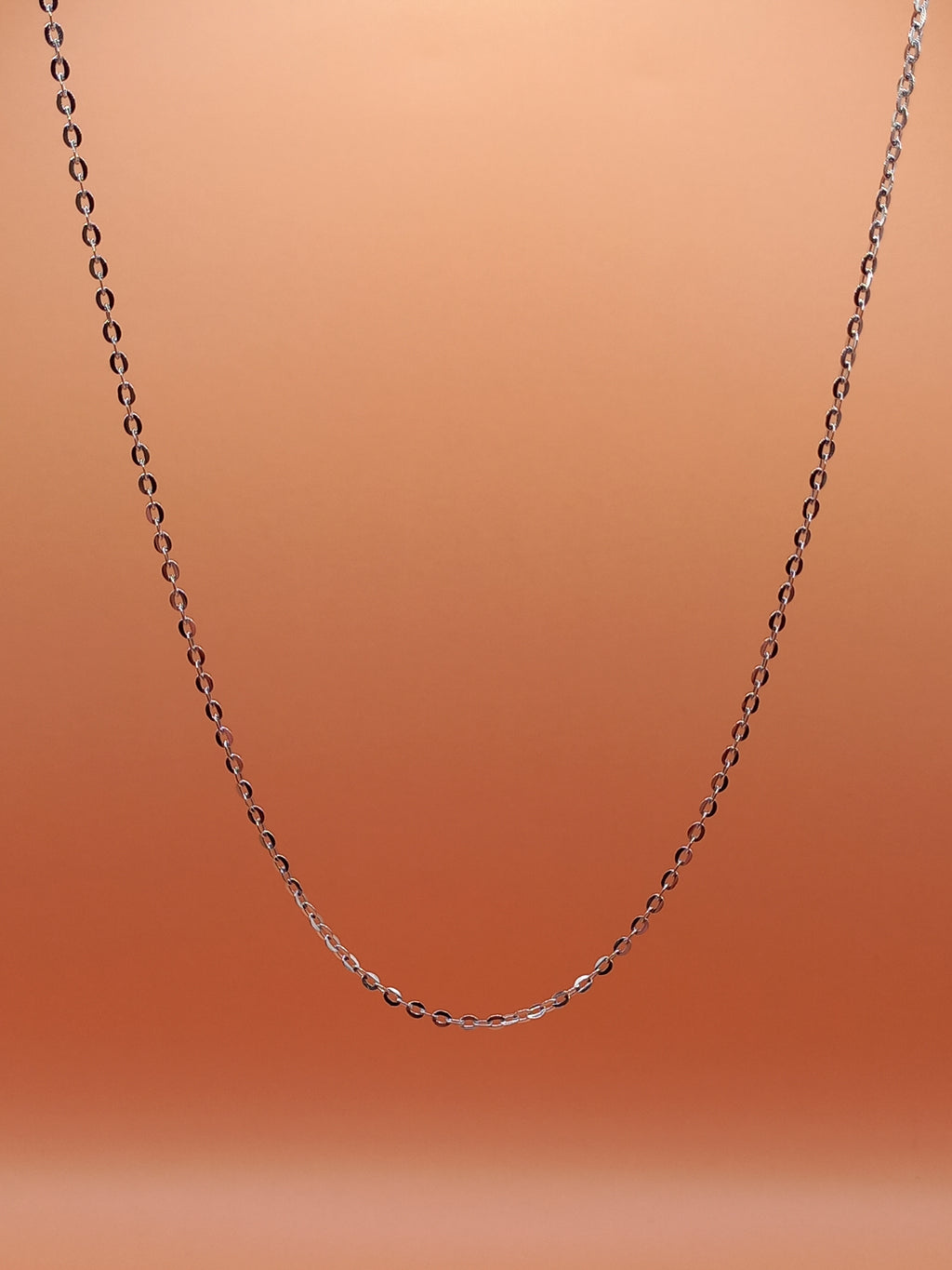 Cadena de Plata Modelo Eslabón Limado 45 cm.