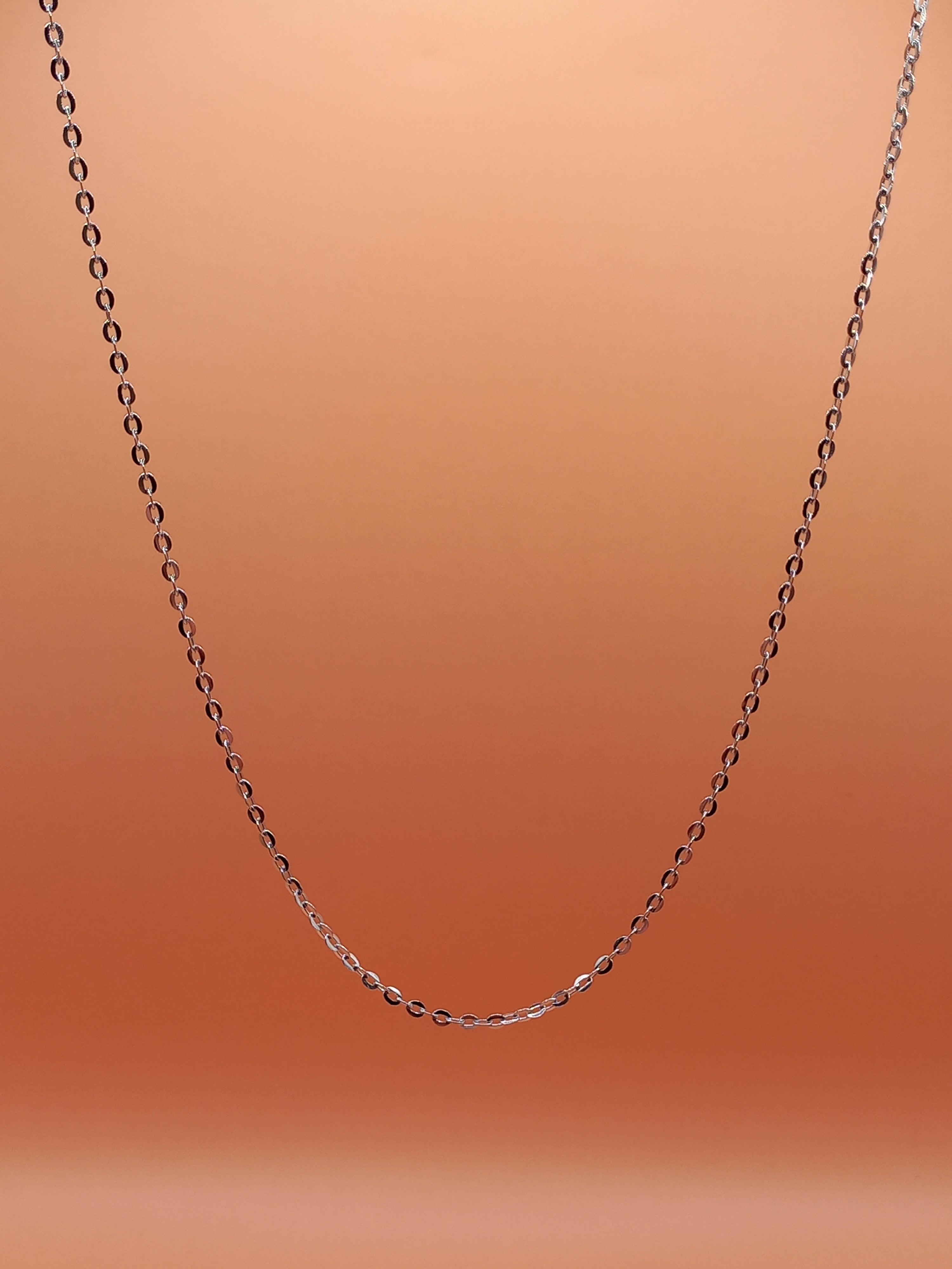Cadena de Plata Modelo Eslabón Limado 45 cm.