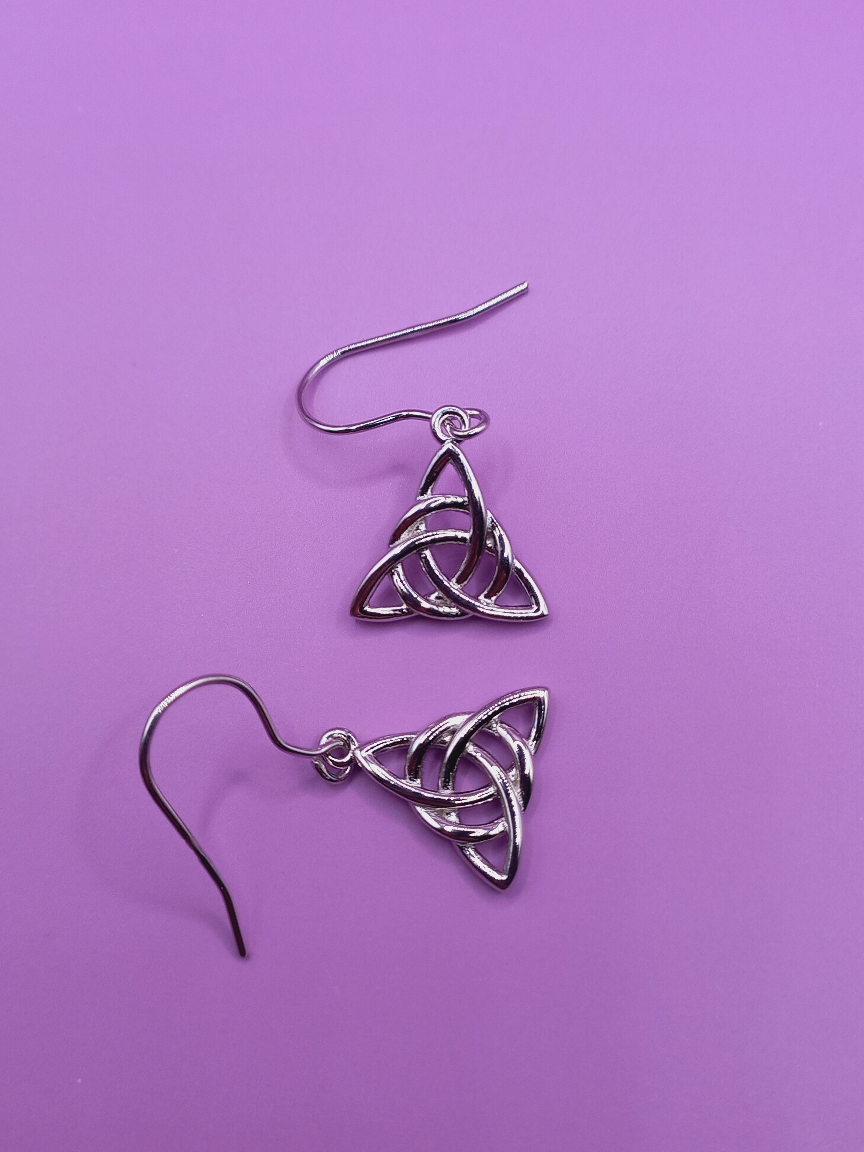 Aros de Triqueta Celta Colgantes de Plata.