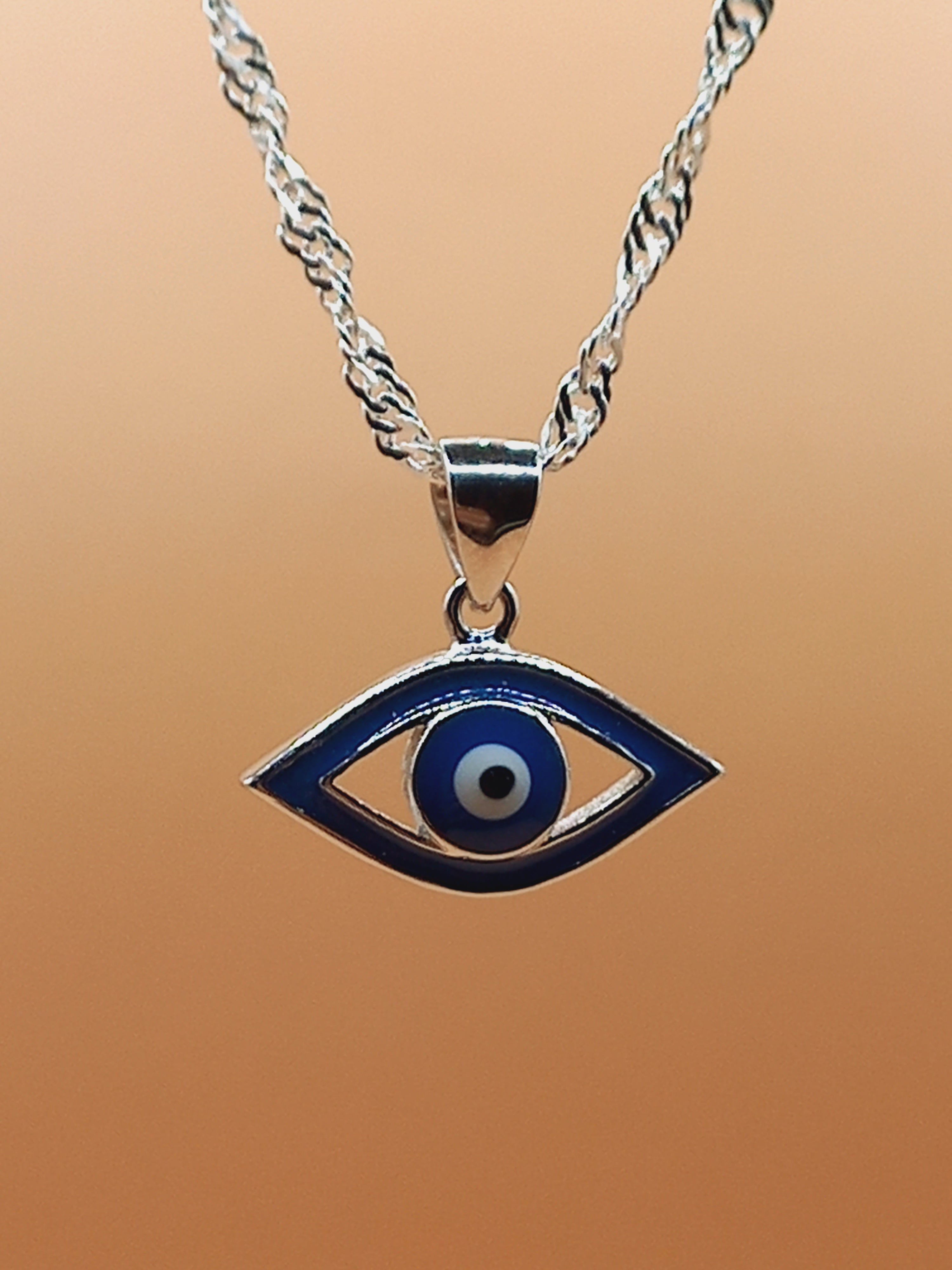 Colgante Ojo Turco con Cadena de Plata 50 cm.