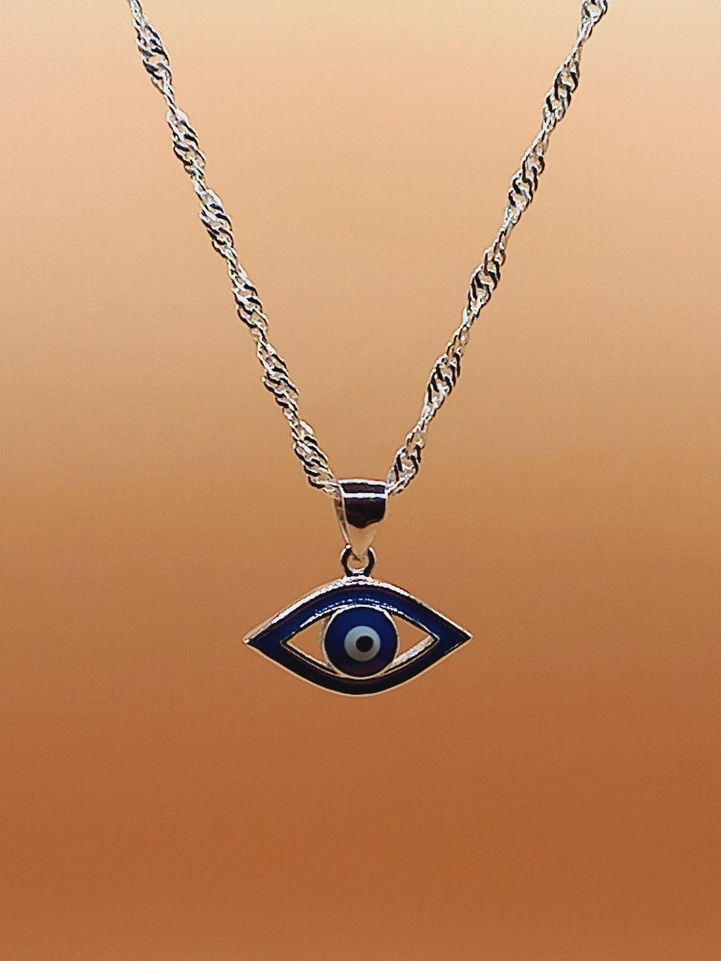 Colgante Ojo Turco con Cadena de Plata 50 cm.