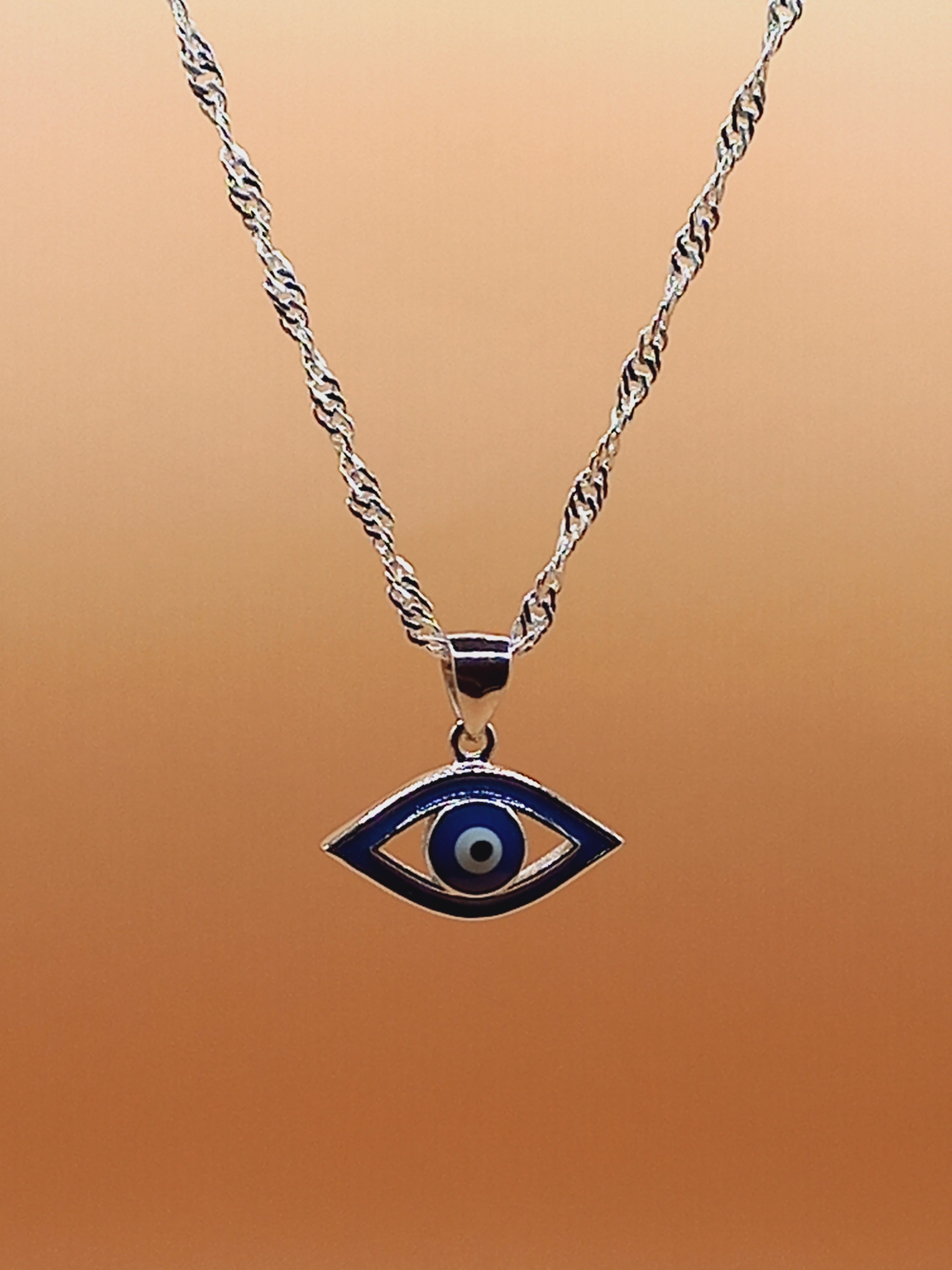 Colgante Ojo Turco con Cadena de Plata 50 cm.