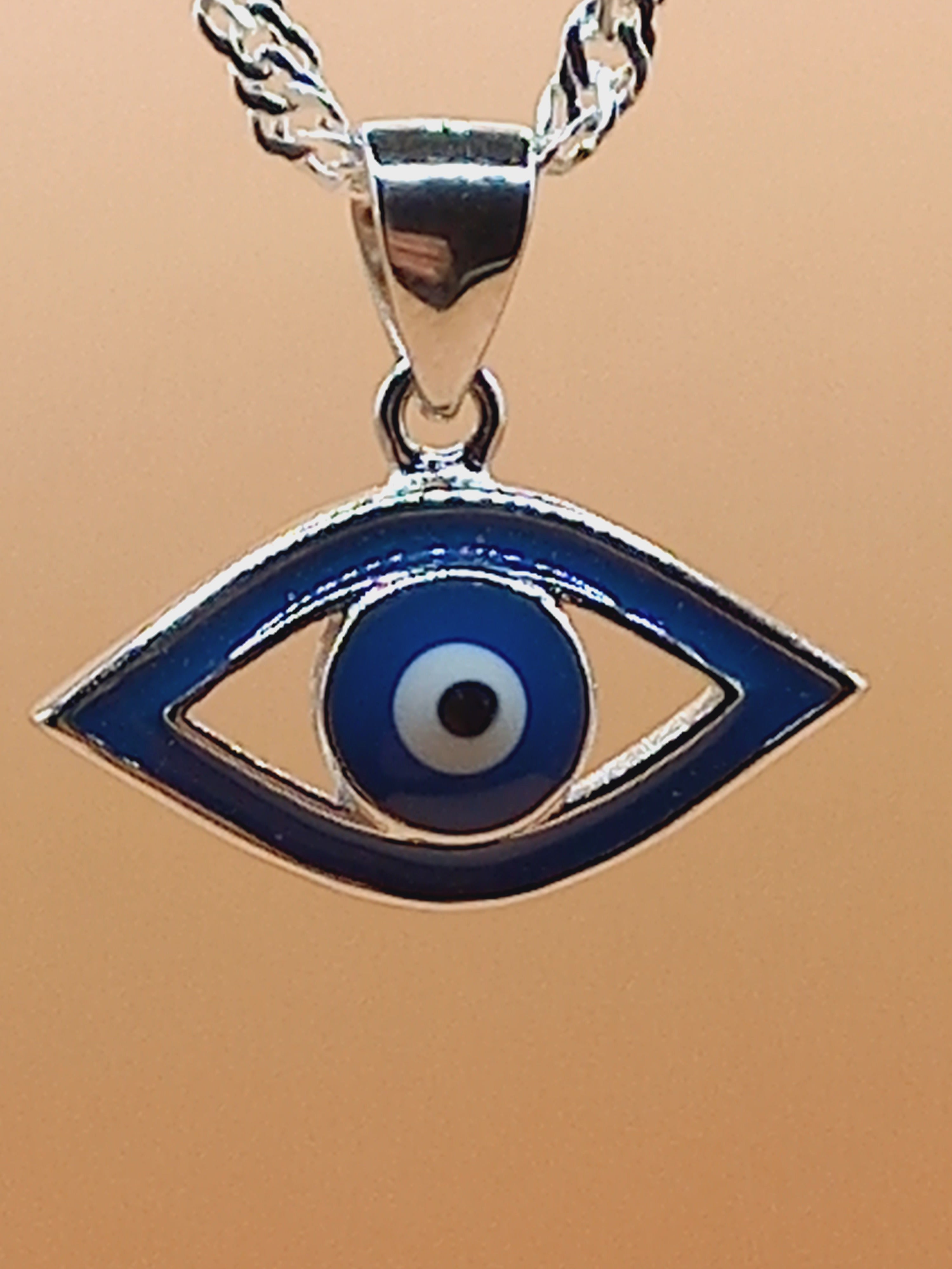 Colgante Ojo Turco con Cadena de Plata 50 cm.