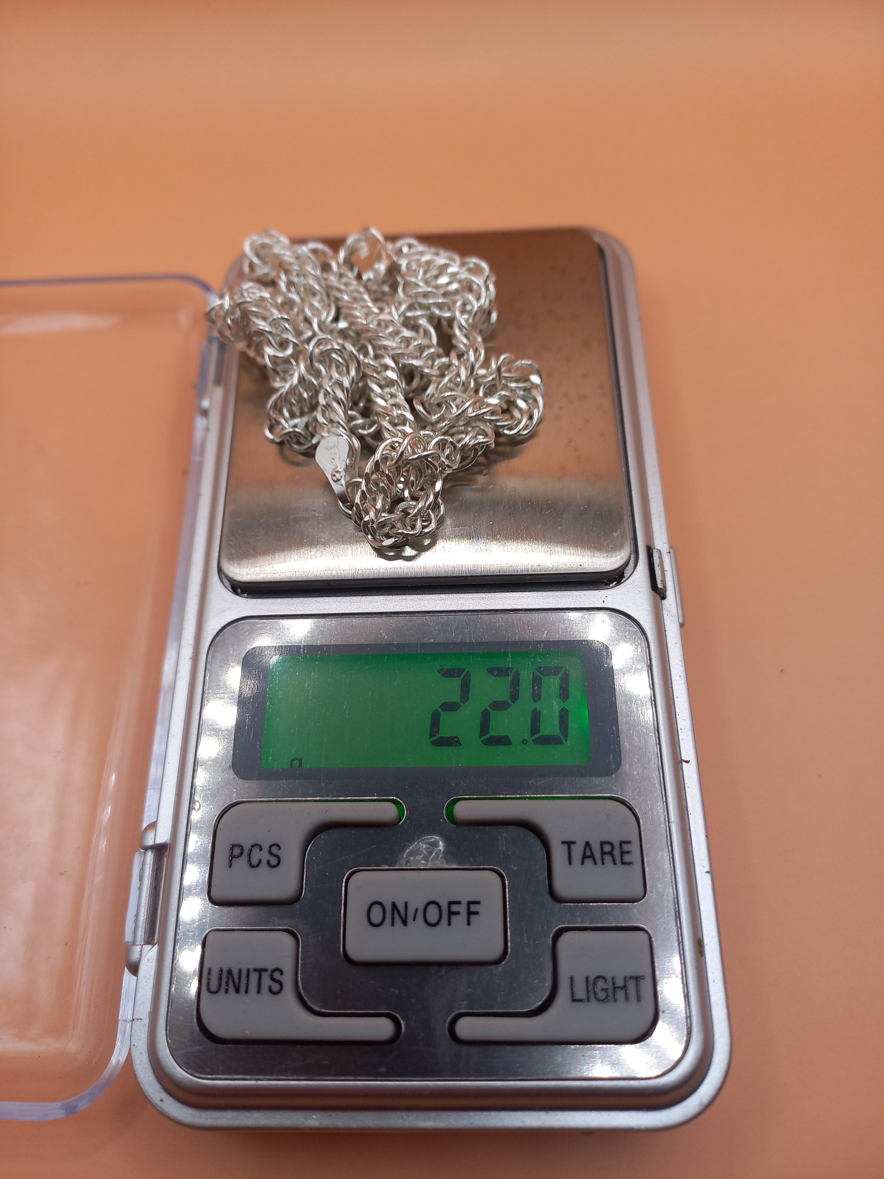 Cadena Doble Grumet 60 cm. Plata 925.