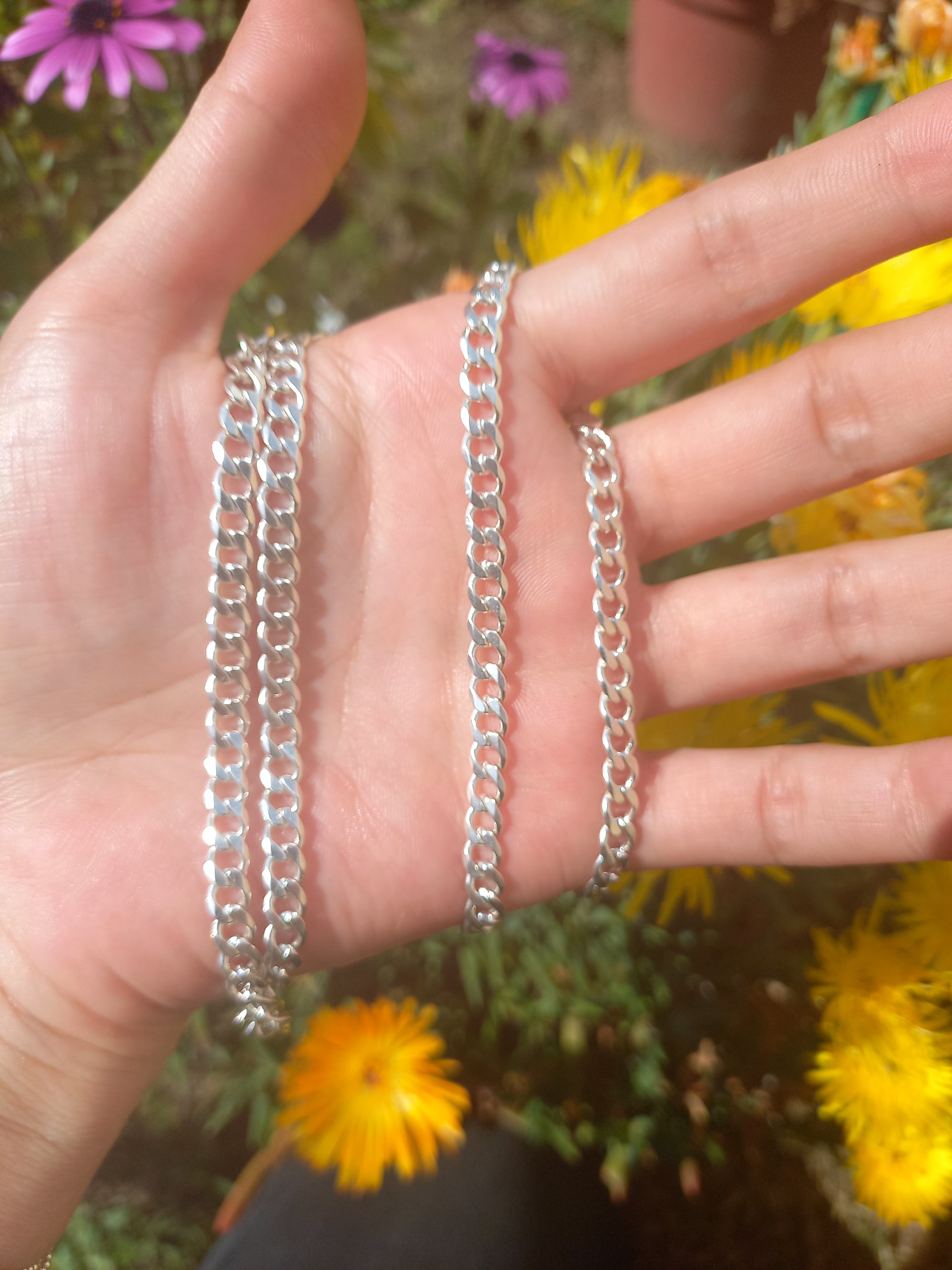 Cadena Grumet 60 cm. Plata 925.